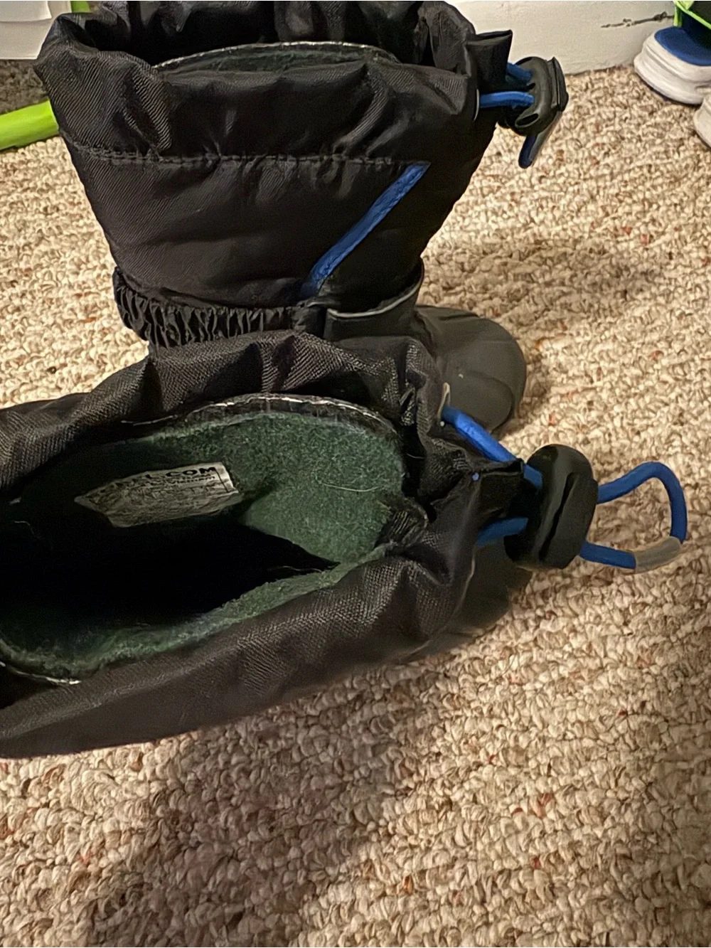 Sorel Kids Black and Blue Waterproof Winter Boots